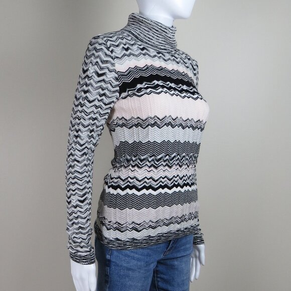 ECTETERA Chevron Knit Turtleneck Sweater SIZE Small - Picture 4 of 10